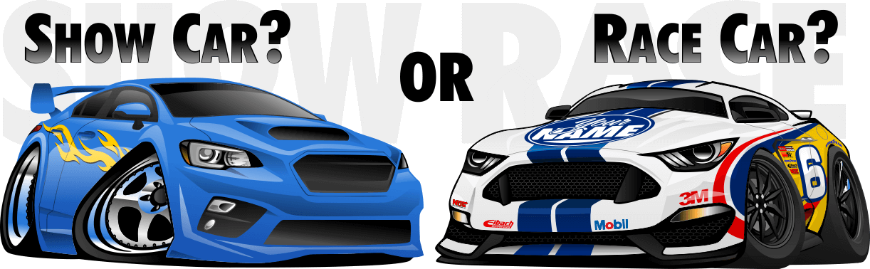 A Blue And White Race Cars