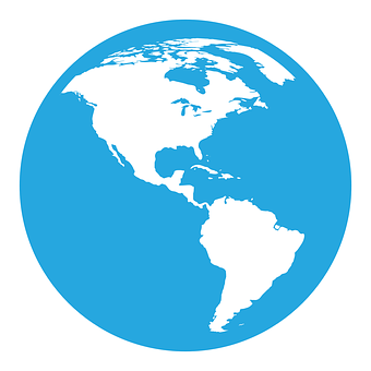 A Blue And White Circle With Continents