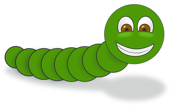 A Cartoon Of A Green Caterpillar
