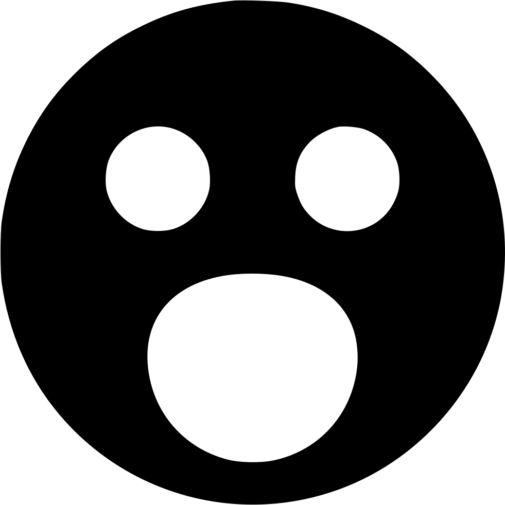 A Black Circle With A Face And Mouth