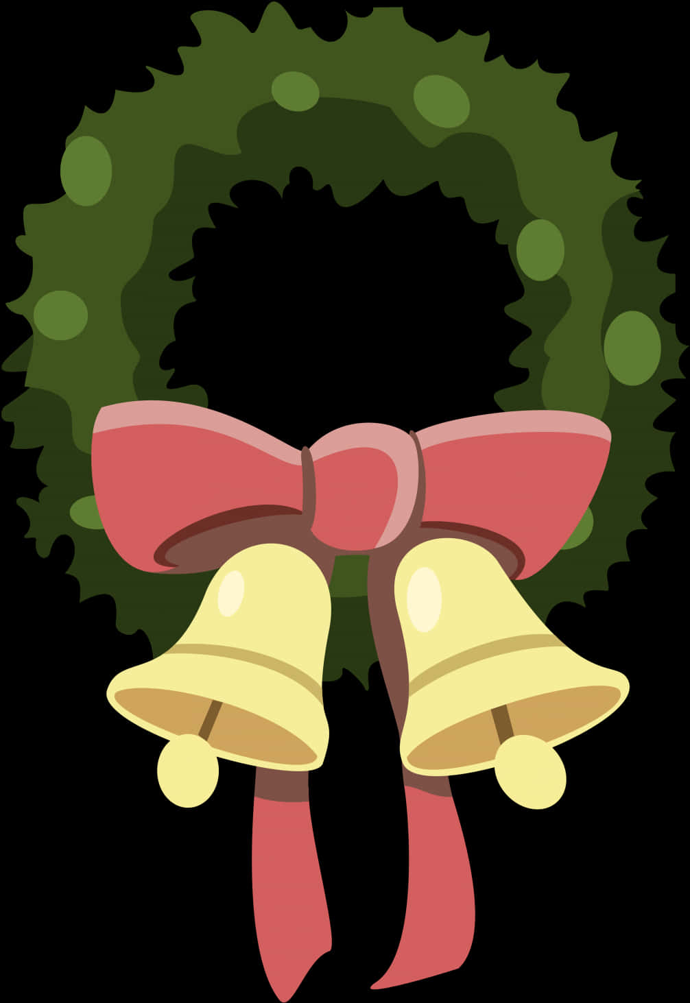 Christmas Wreath With Pink Ribbon