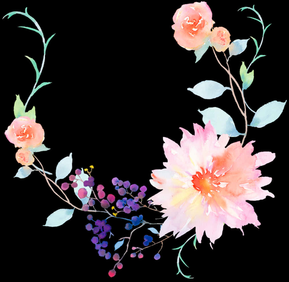 Wreath With Flowers Design