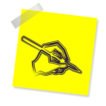 A Yellow Post It Note With A Hand Drawn Sticker
