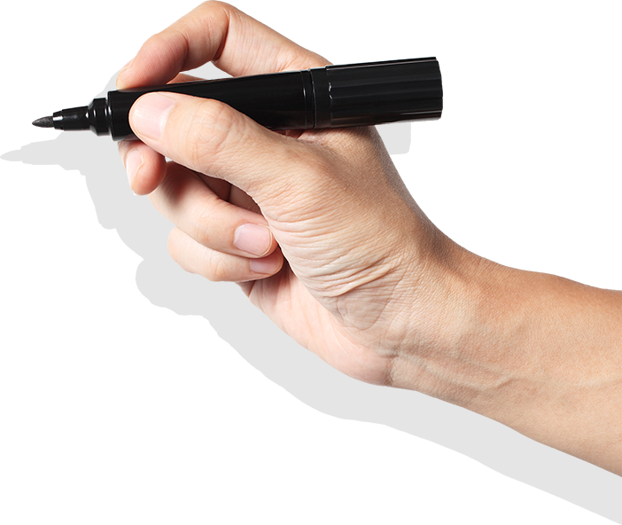 A Hand Holding A Black Marker