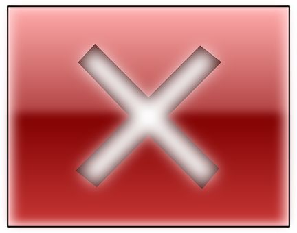 A Red And White X Sign
