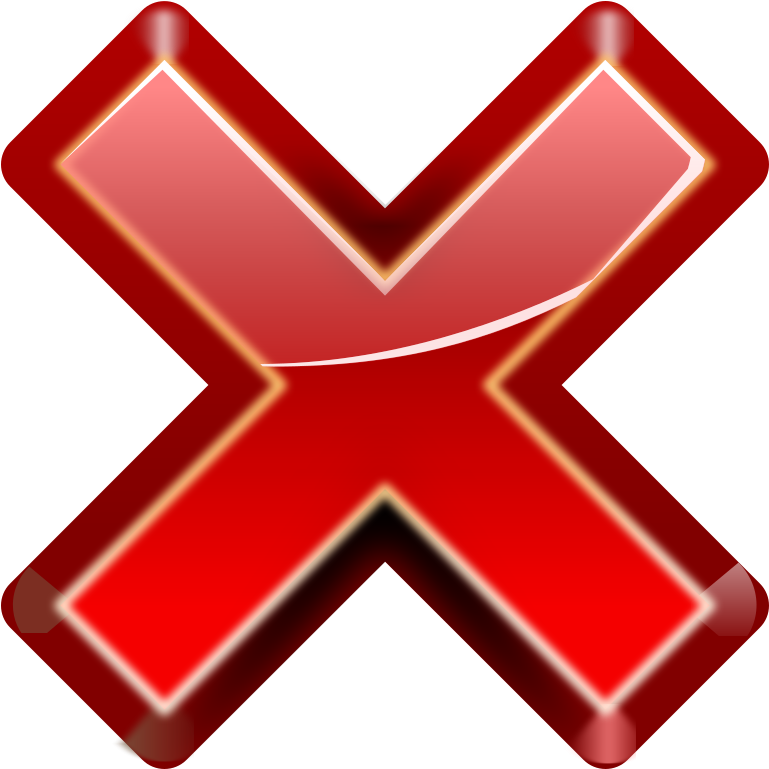A Red X With A White Line