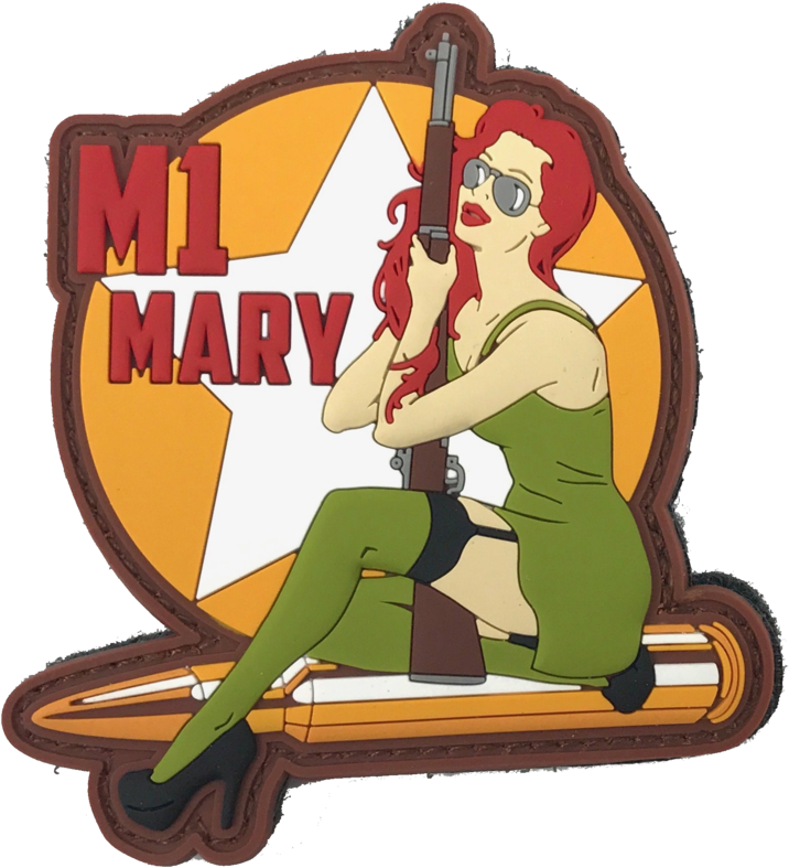 Wwii Pinup 'm1 Mary - Pin Up Girl Ww2 Patch, Hd Png Download