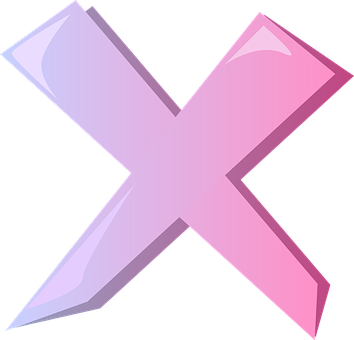 A Pink X With A Black Background