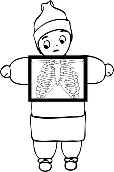 A Cartoon Of A Person Holding A X-ray