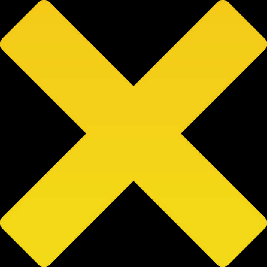 A Yellow X On A Black Background