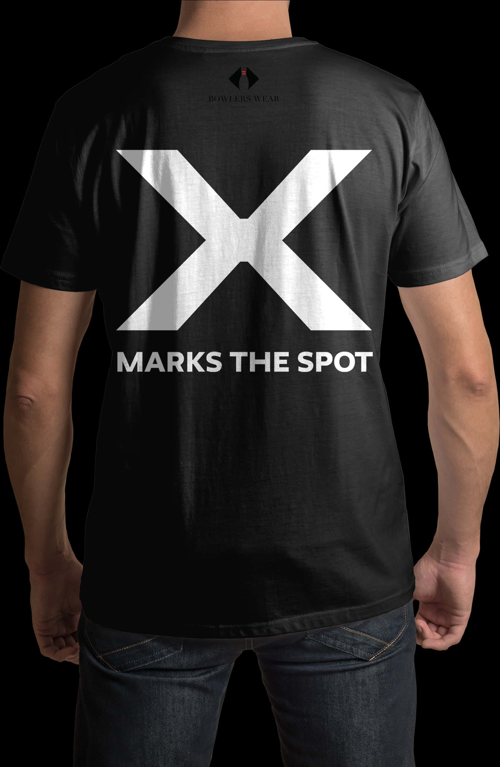 A Person Wearing A Black Shirt With White X On It