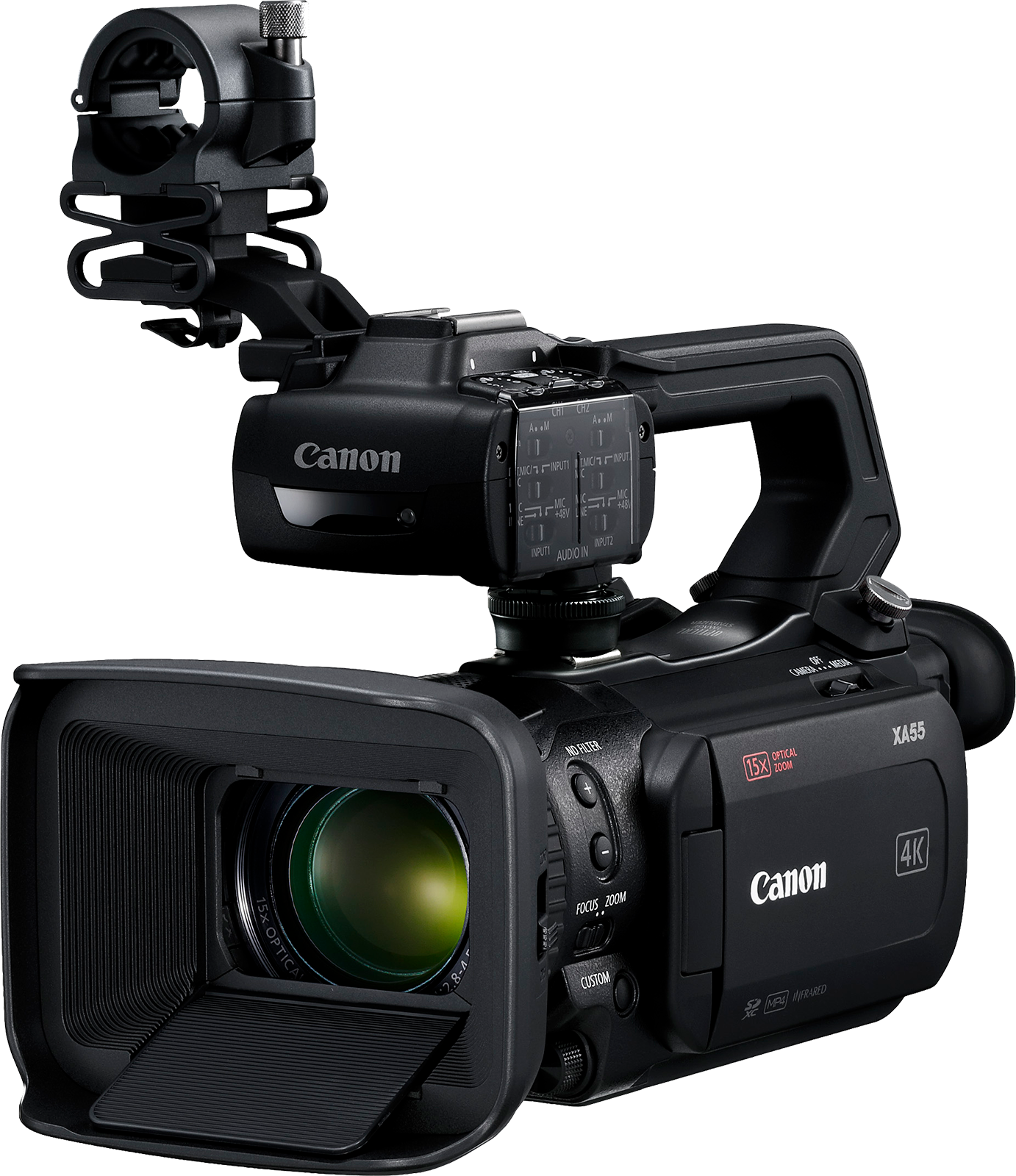 A Black Video Camera With A Black Background
