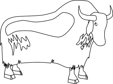 A White Outline Of A Bull