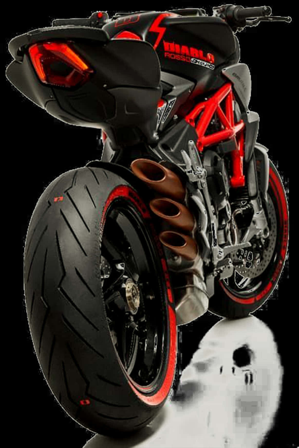 A Motorcycle With A Skull On The Side