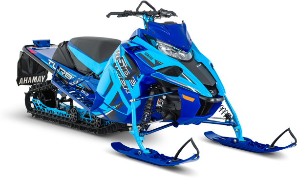 A Blue Snowmobile With Black Background