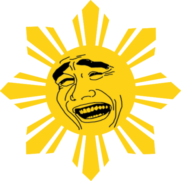 A Yellow Sun With A Face Drawn On It