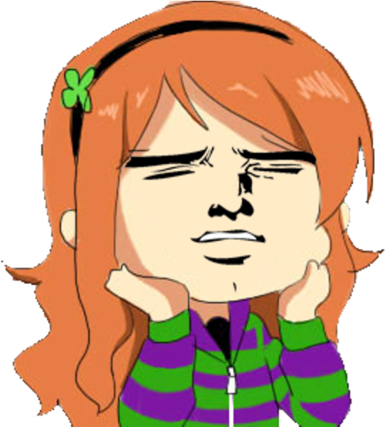 A Cartoon Of A Girl With Orange Hair