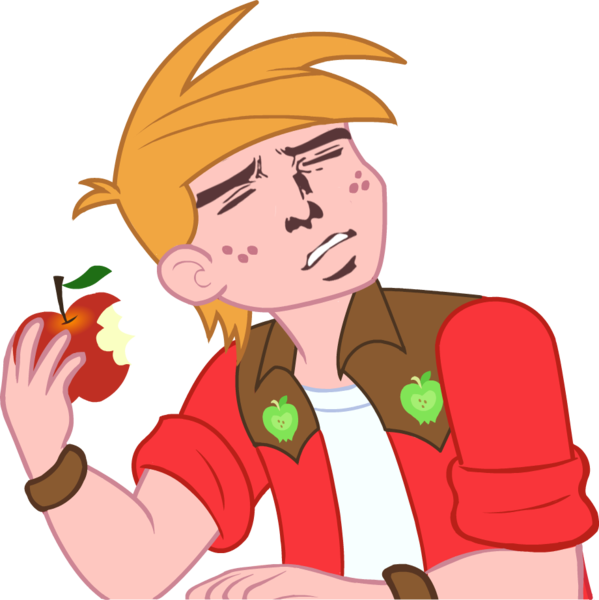 A Cartoon Of A Boy Holding An Apple