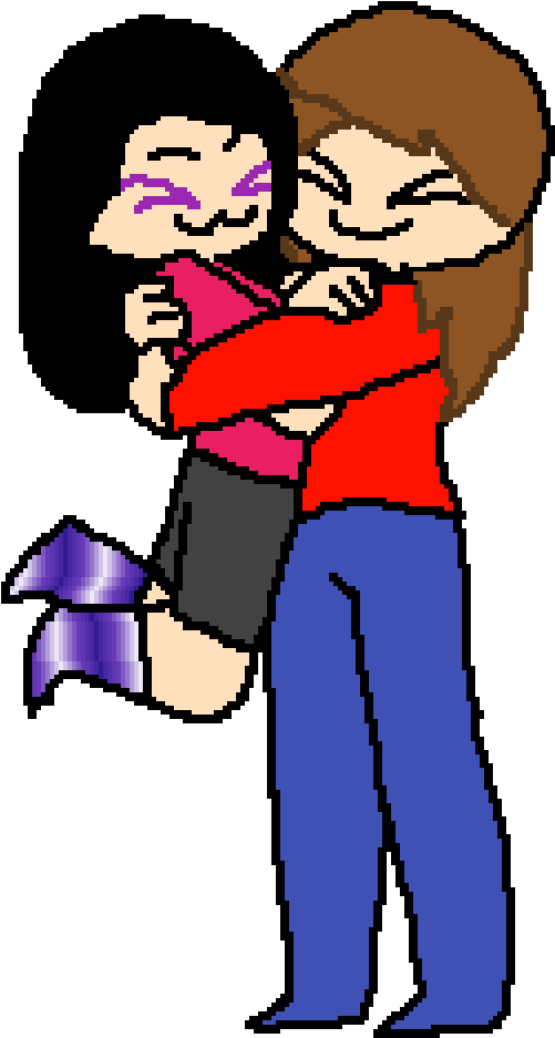 A Cartoon Of A Couple Hugging