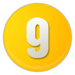A Yellow Circle With A White Number On It