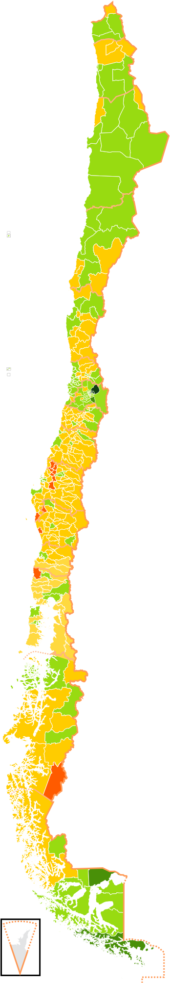 A Map Of Sweden With Different Colored Areas