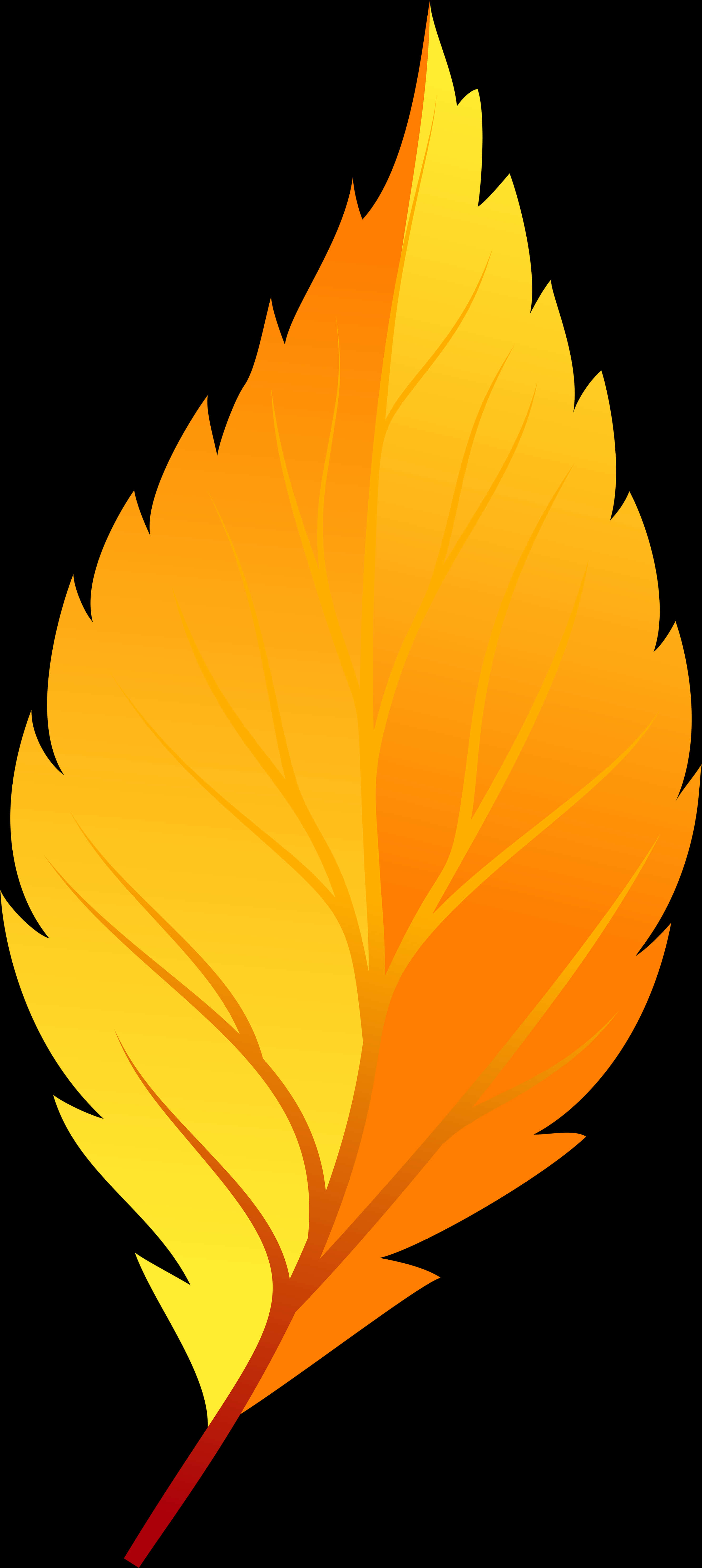 A Yellow Leaf With Black Background