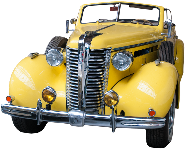 Yellow, Car, Classic, American, Vehicle, Transportation - Yellow Classic Car Png, Transparent Png