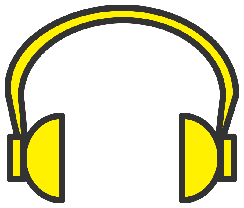 A Yellow Headphones On A Black Background