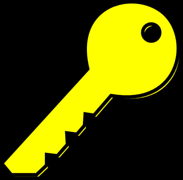A Yellow Key With A Black Background