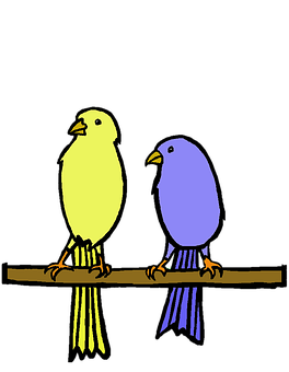 A Couple Of Birds On A Branch