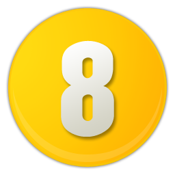 A Yellow Circle With A White Number On It