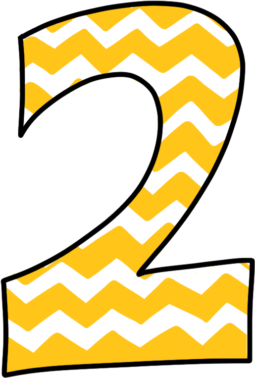 A Yellow And White Chevron Pattern With A Number Two
