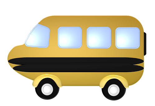 A Yellow Van With Black Stripes