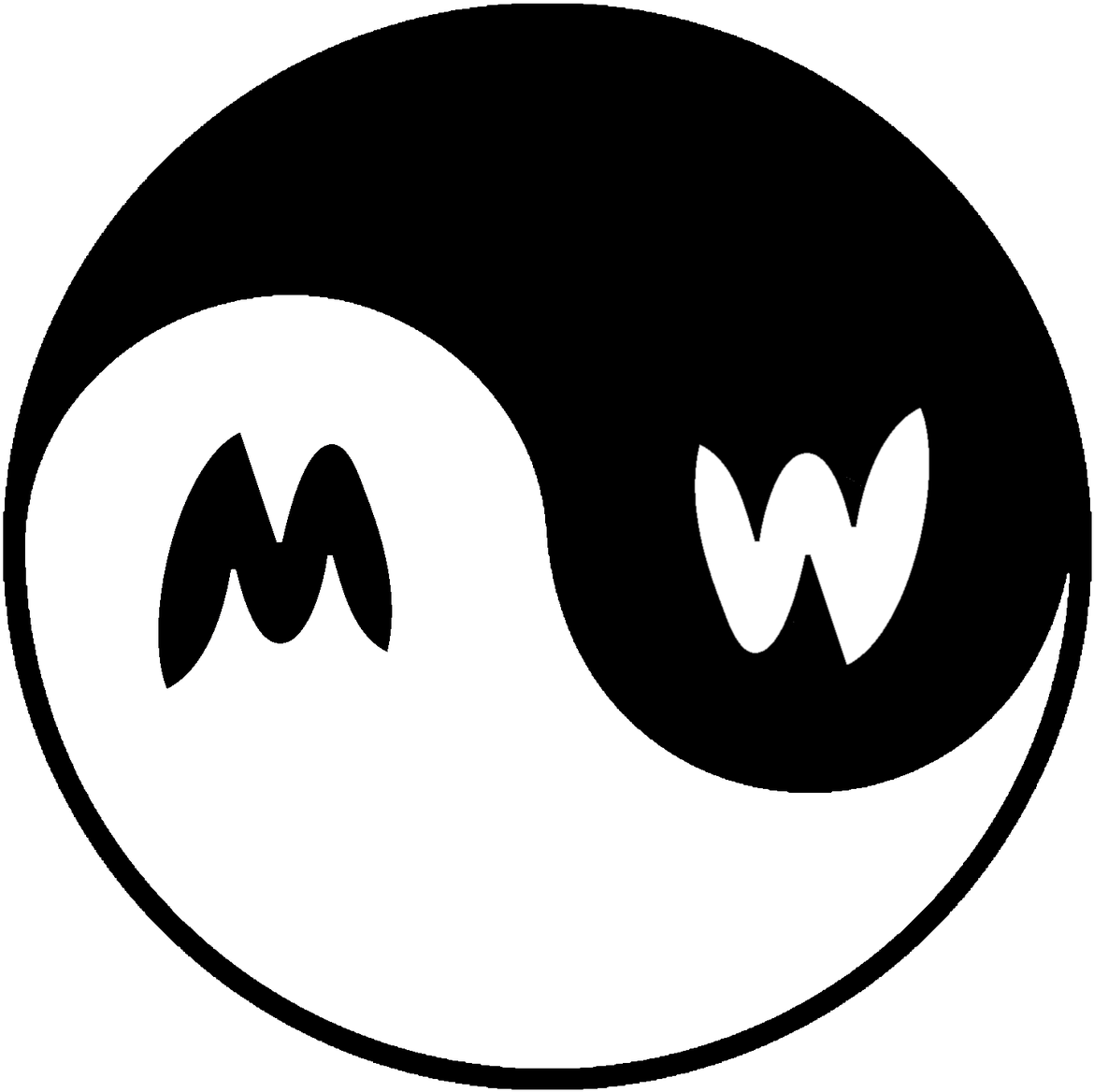 A Black And White Yin Yang Symbol