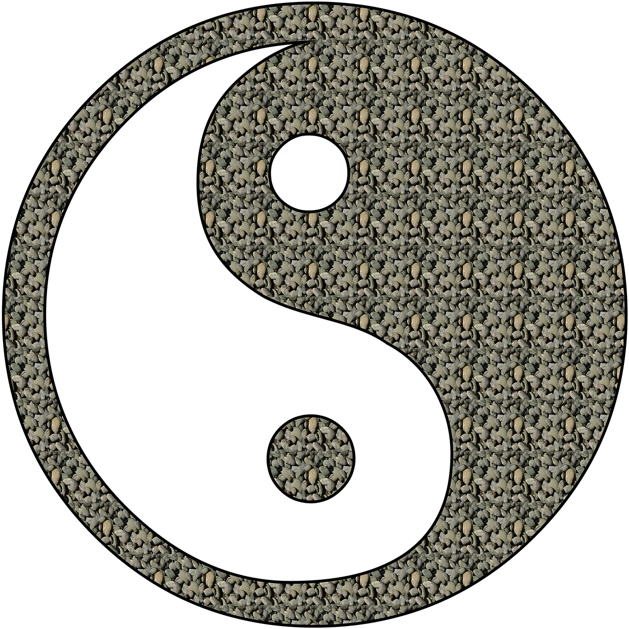 A Yin Yang Symbol Made Of Rocks