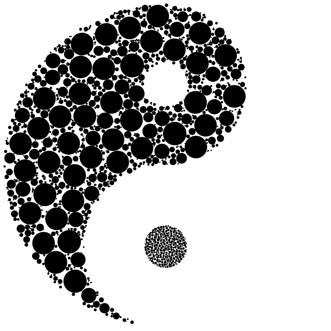A Yin Yang Symbol Made Of White Circles
