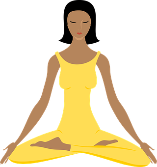 A Woman Sitting In A Yoga Pose