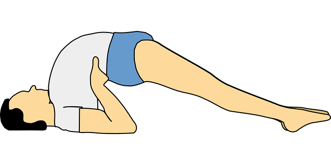 A Cartoon Of A Woman Stretching
