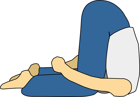 A Cartoon Of A Person Sitting On The Floor