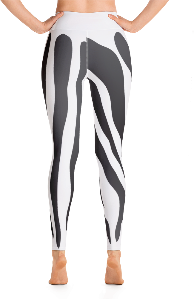 A Person Wearing Zebra Leggings