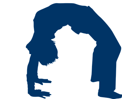 A Silhouette Of A Person Bending Over