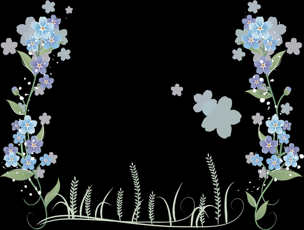 You Might Also Like - Clipart Blue Floral Border, Hd Png Download