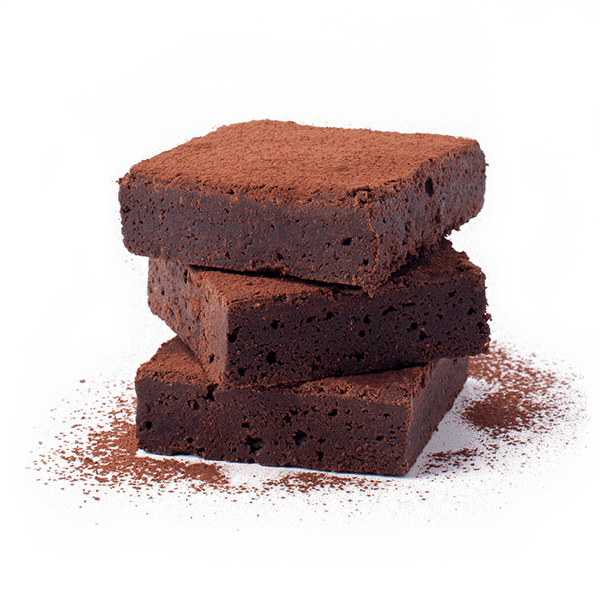 A Stack Of Brownies With Powder On Top