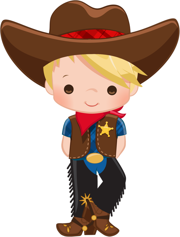 A Cartoon Of A Boy Wearing A Cowboy Hat