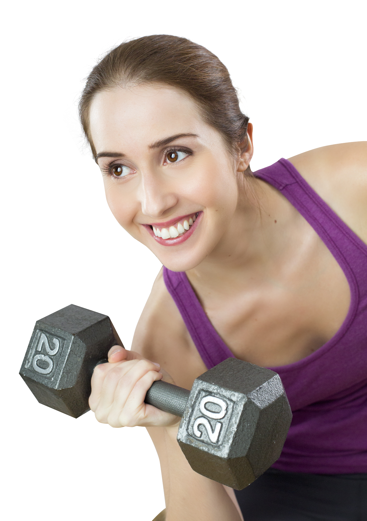 A Woman Lifting Weights With A Black Background