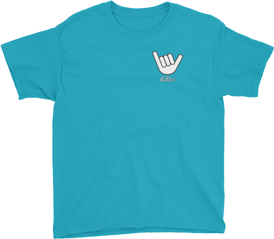 A Blue T-shirt With A Hand Gesture On It