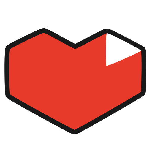 A Red Heart With A White Corner