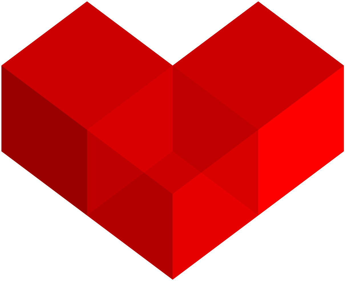 A Red Cubes In A Shape Of A Heart