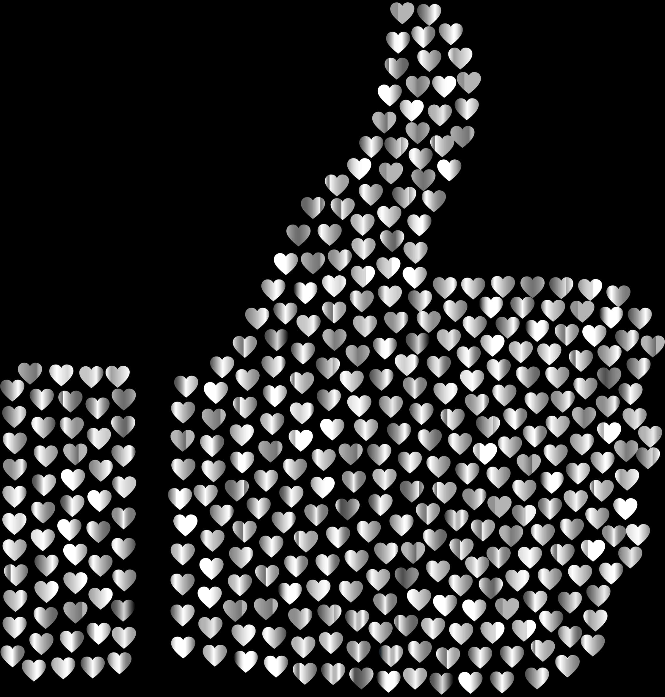 A Thumb Up Made Of Hearts