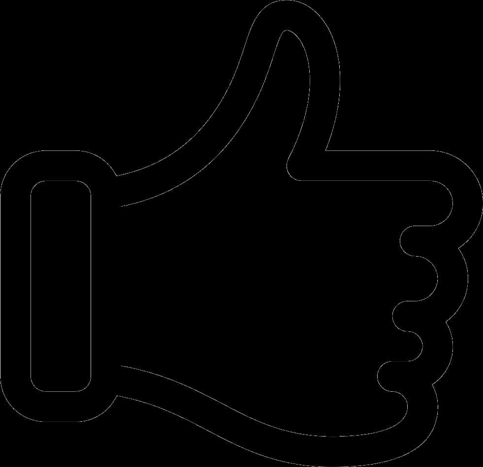 A Black Outline Of A Thumb Up